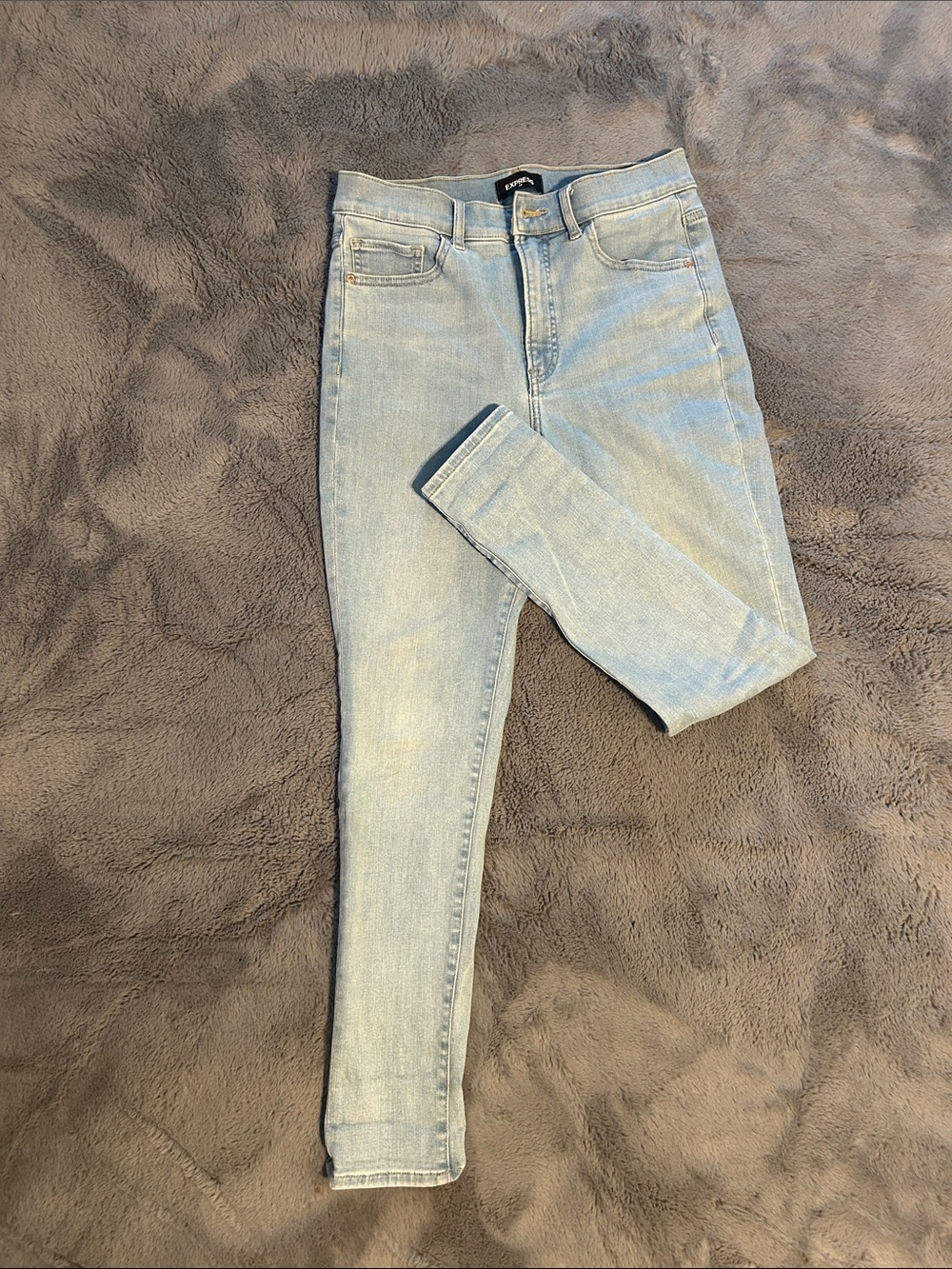 Express Light Blue Skinny High-Rise Jeans